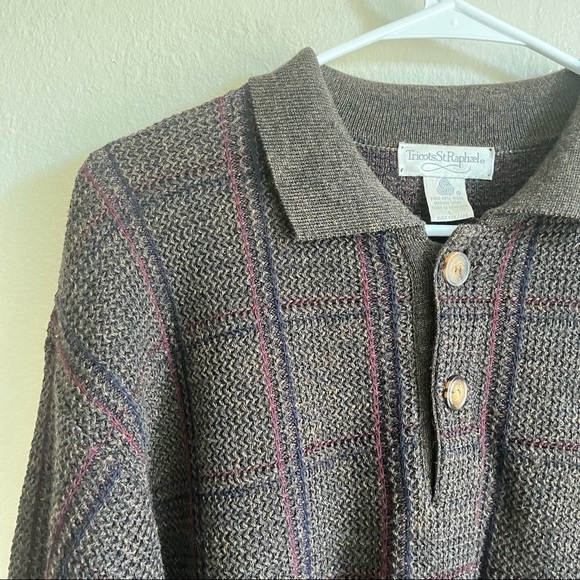 Merino Wool Italian Style Button Sweater - Picture 3 of 6